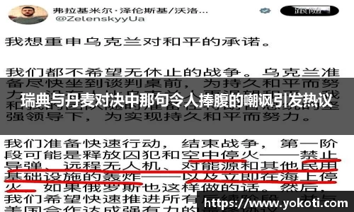 瑞典与丹麦对决中那句令人捧腹的嘲讽引发热议
